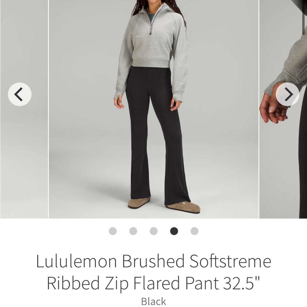 Lululemon Athletica Brushed Softstreme Ribbed Zip Flared Pants Size 0